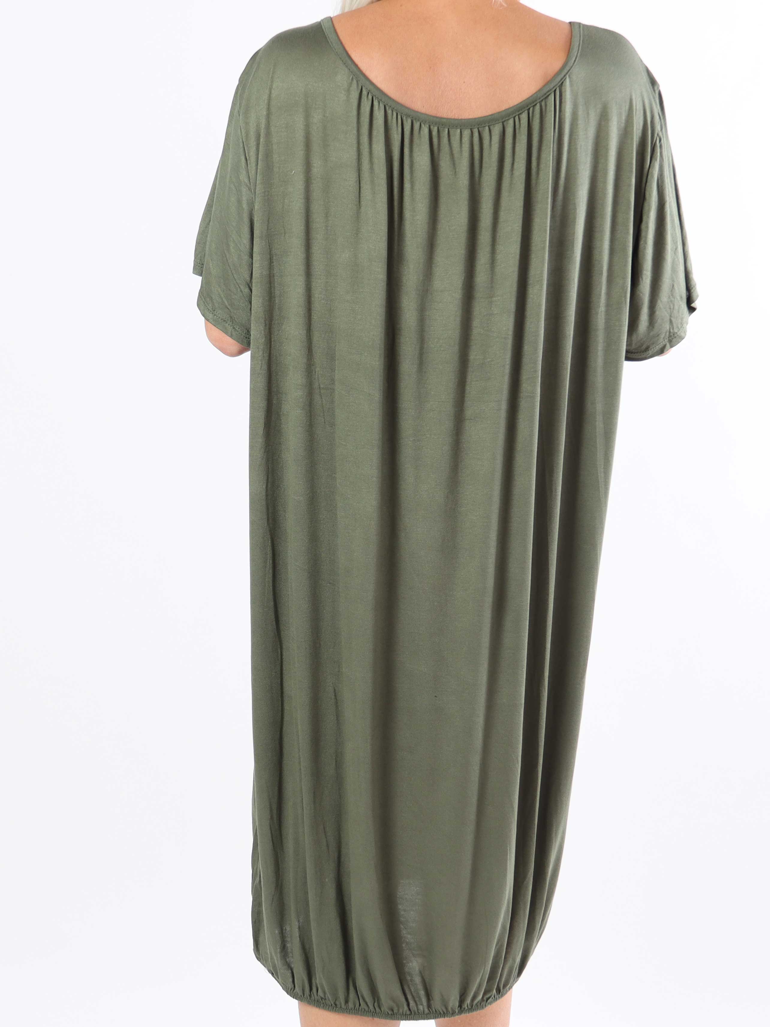 Miracle Dress - Basis plus size kjole i viskose med elastik forneden